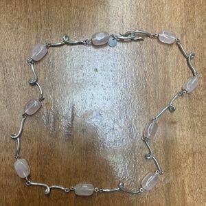 Tiffany and co rose quartz necklace